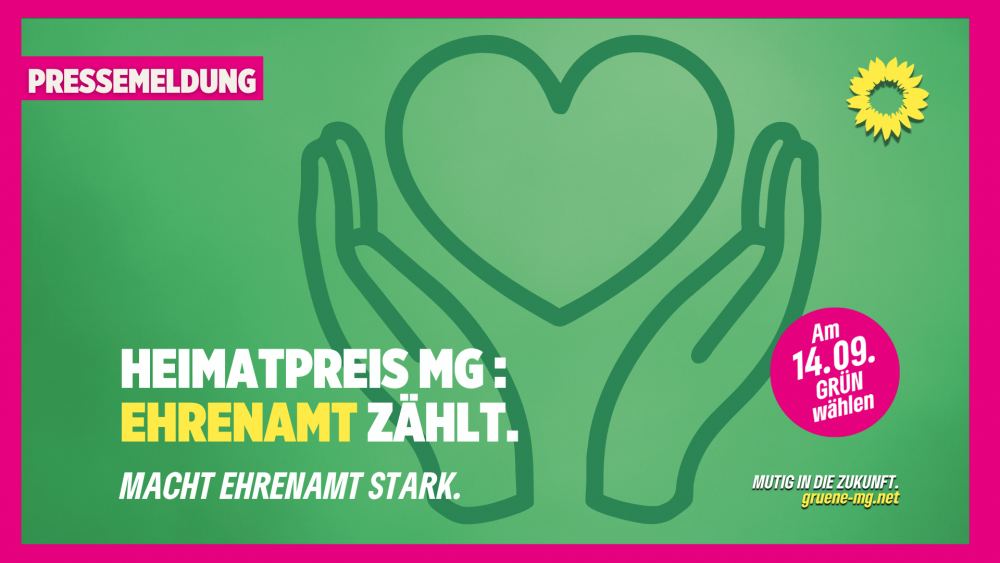 Hände die ein Herz tragen, steht für Empathie. Ehrenamt als Stütze für die Gesellschaft. Die Grünen gratulieren den Gewinnern des Ehrenamtpreises.